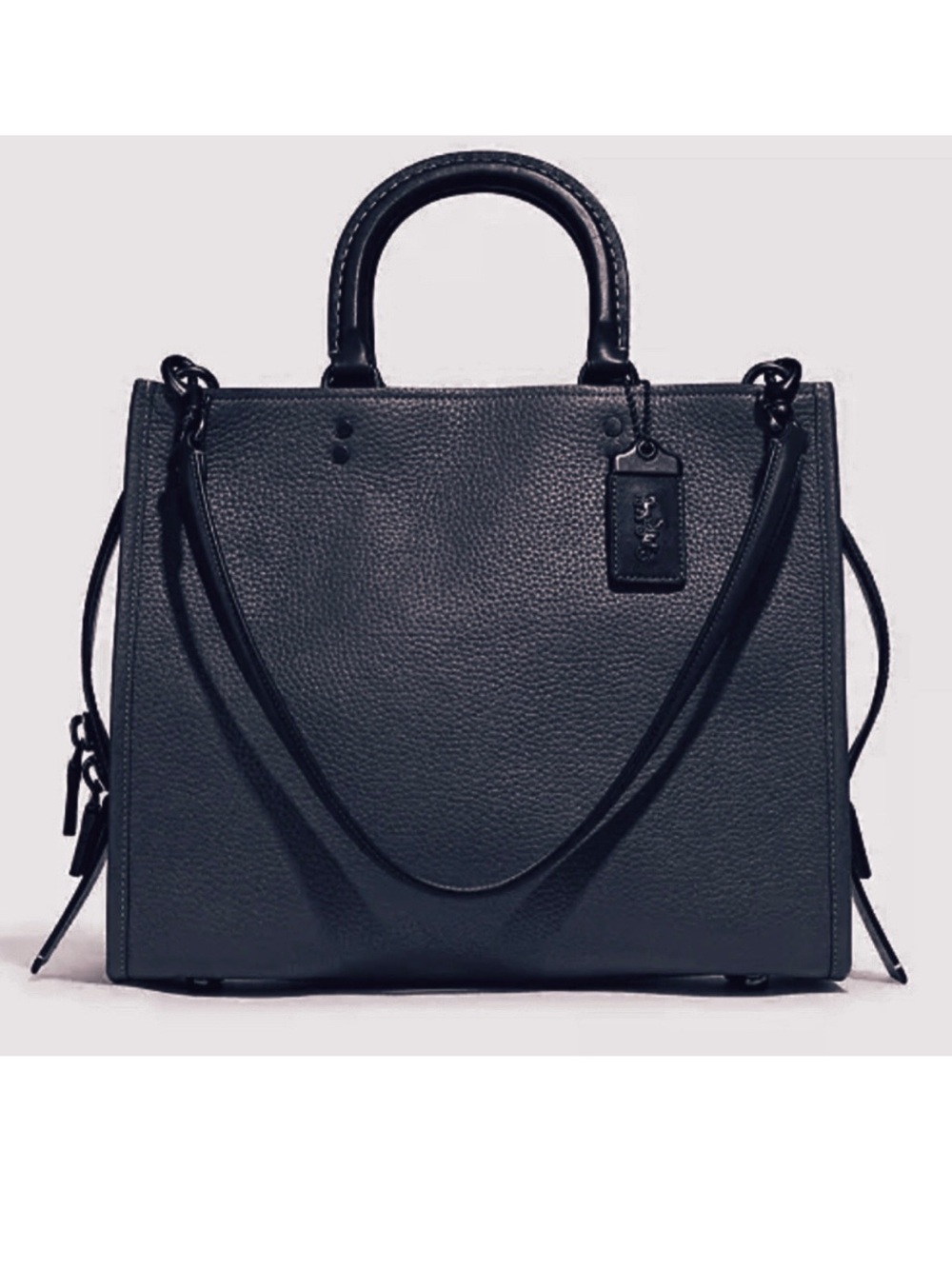 COACH Rogue 30/31 Black Pebbled & Glovetanned Leather Excellent Pre-Owned Cond.
